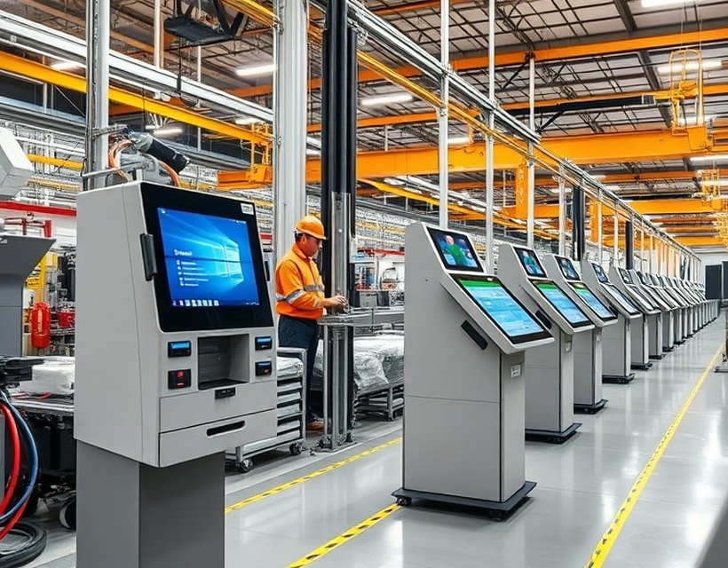 Línea de producción de terminales de autoservicio